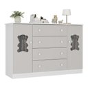 Ver imagem 2 de Cômoda Infantil 125cm 2 Portas com Vidro e 4 Gavetas Teddy Multimóveis Mp4490 Branco/off White