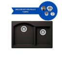 Ver imagem 2 de Cuba de Cozinha em Quartzo Schock By Arell 204 + Válvula de Inox com Cesto e Tampa Decorativa