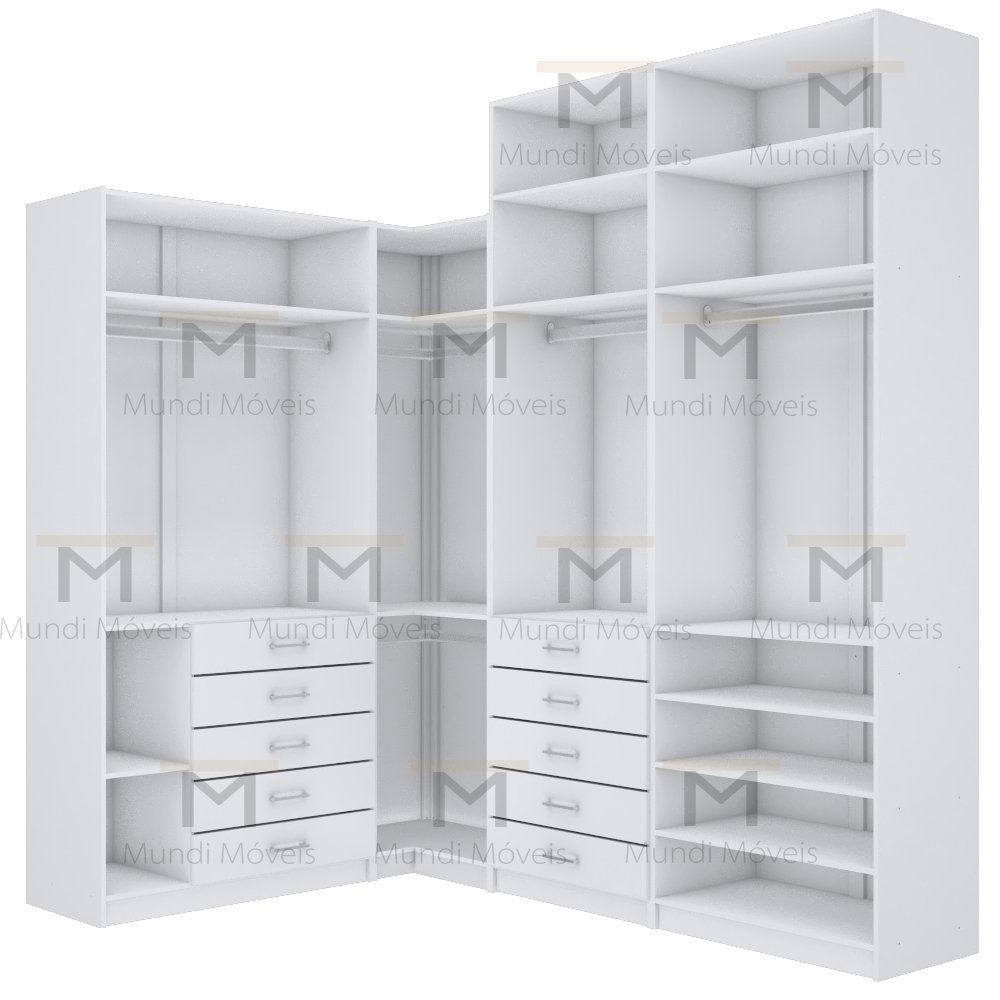 KIT CLOSET MODULADO 2 ALTURAS 4 MÓDULOS M451.B (CLOSET, CASA) MUNDI MOVEIS - 5