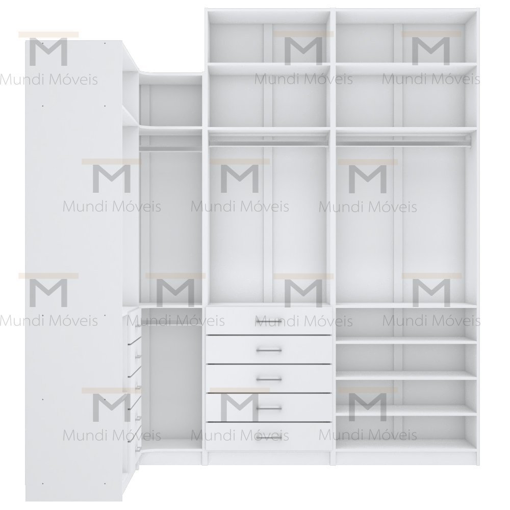 KIT CLOSET MODULADO 2 ALTURAS 4 MÓDULOS M451.B (CLOSET, CASA) MUNDI MOVEIS - 4