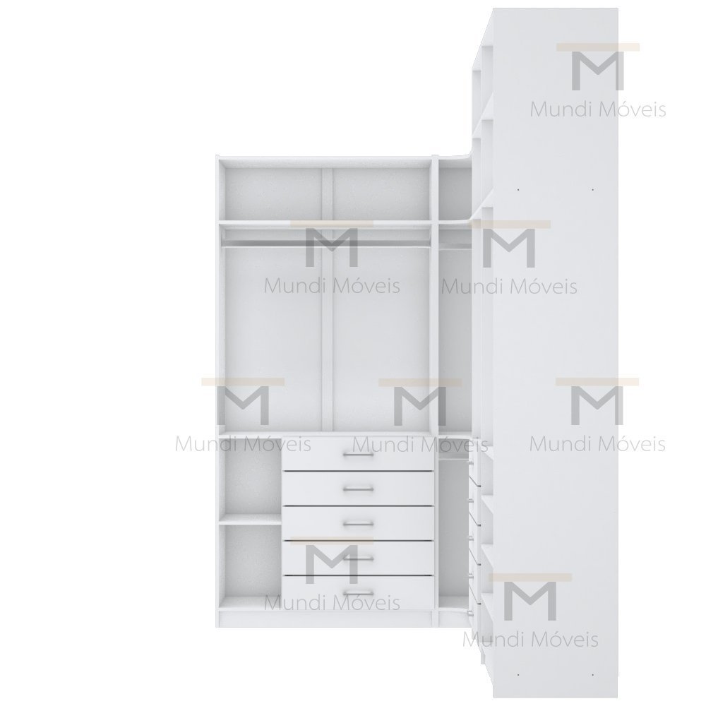 KIT CLOSET MODULADO 2 ALTURAS 4 MÓDULOS M451.B (CLOSET, CASA) MUNDI MOVEIS - 6