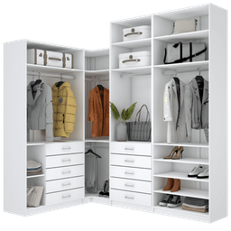 KIT CLOSET MODULADO 2 ALTURAS 4 MÓDULOS M451.B (CLOSET, CASA) MUNDI MOVEIS - 1