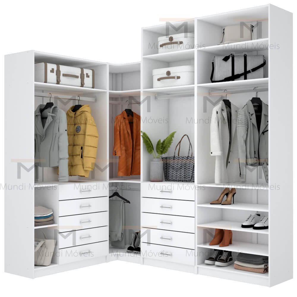 KIT CLOSET MODULADO 2 ALTURAS 4 MÓDULOS M451.B (CLOSET, CASA) MUNDI MOVEIS - 9