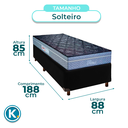Ver imagem 3 de Cama Box Preto Solteiro + Colchão Molas Ensacadas Petrus Paropas