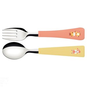 Jogo de Talheres Infantil Baby Friends com Lâminas de Aço Inox e Cabos de Polipropileno C