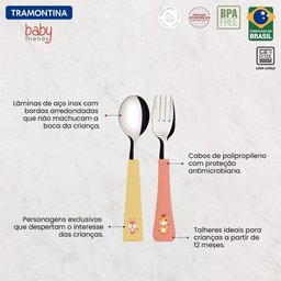 Jogo de Talheres Infantil Baby Friends com Lâminas de Aço Inox e Cabos de Polipropileno C - 2