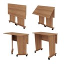 Ver imagem 3 de Mesa Escrivaninha Multiuso Dobrável Me4117 Amêndoa Tecnomobili