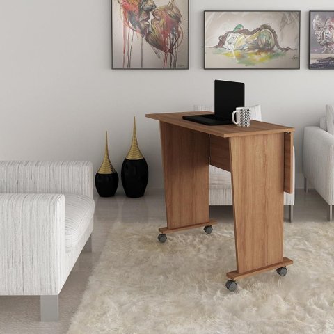 Mesa Escrivaninha Multiuso Dobrável Me4117 Amêndoa Tecnomobili