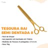 Tesoura Pet Shop Tosa Banho Rai Semi Dentada 8" Profissional:Dourada - 2