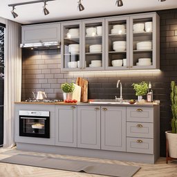 Cozinha Compacta 6 Peças Com Módulo Forno De Embutir Amy Casa 812 - 1