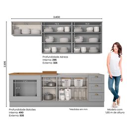 Cozinha Compacta 6 Peças Com Módulo Forno De Embutir Amy Casa 812 - 2