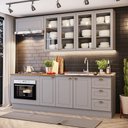 Ver imagem 1 de Cozinha Compacta 6 Peças Amy Casa 812 MDF Forno Embutir Cooktop Modulada Americana 240cm