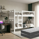 Ver imagem 1 de Beliche Adulto ou Infantil com 02 Colchões D33 Escada e Grade de Proteção, Ideal para Quarto Pequeno