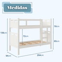 Ver imagem 6 de Beliche Adulto ou Infantil com 02 Colchões D33 Escada e Grade de Proteção, Ideal para Quarto Pequeno