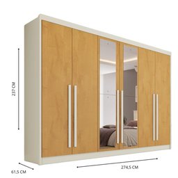 Guarda Roupa Valência 6 Portas 6 Gavetas Espelhado Mdf - Mademarcs - 4
