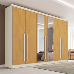 Guarda Roupa Valência 6 Portas 6 Gavetas Espelhado Mdf - Mademarcs - 1
