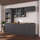 Ver imagem 1 de Armário de Cozinha Modulada Completa Fidelitá Nara 100% MDF 5 Peças 270cm 14 Portas 2 Gavetas com