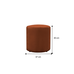 Puff Banqueta Viena Decorativo Redondo Veludo Terracota - 5