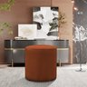Puff Banqueta Viena Decorativo Redondo Veludo Terracota - 1