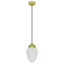 Ver imagem 1 de Lustre Pendente Vintage Dourado Globo Pêra Incolor Fosca