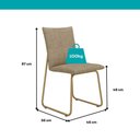 Ver imagem 4 de Conjunto Sala de Jantar Amara 4 Lugares Tampo MDP Cadeiras Tecidos Premium Dourado 130cm Móveis