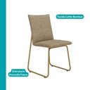 Ver imagem 6 de Conjunto Sala de Jantar Amara 4 Lugares Tampo MDP Cadeiras Tecidos Premium Dourado 130cm Móveis
