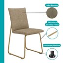 Ver imagem 7 de Conjunto Sala de Jantar Amara 4 Lugares Tampo MDP Cadeiras Tecidos Premium Dourado 130cm Móveis