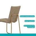 Ver mais imagens de Conjunto Sala de Jantar Amara 4 Lugares Tampo MDP Cadeiras Tecidos Premium Dourado 130cm Móveis