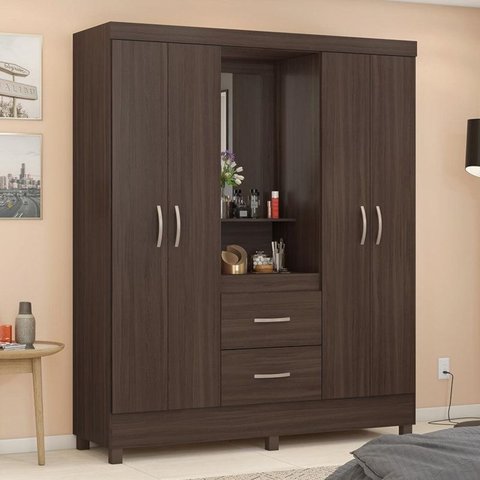 Guarda Roupa Capelinha Lord 4 Portas + Espelho - Demóbile:café Touch