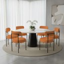 Ver imagem 1 de Cadeira Sala de Jantar Margara Kit 6 em Aço Preto Bouclê Ted D03 - D'Rossi