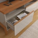 Ver imagem 2 de Rack Bancada para Tv de até 70" 1 Porta 2 Gavetas 1.9 Elisa Off White/jequitiba