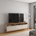 Ver imagem 3 de Rack Bancada para Tv de até 70" 1 Porta 2 Gavetas 1.9 Elisa Off White/jequitiba