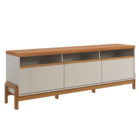 Rack Bancada para Tv de até 70" 1 Porta 2 Gavetas 1.9 Elisa Off White/jequitiba