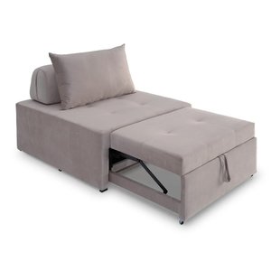 4 em 1 Poltrona, Puff, Chaise e Cama Ares Bege Estofama
