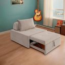 Ver imagem 5 de 4 em 1 Poltrona, Puff, Chaise e Cama Ares Bege Estofama