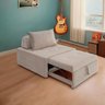 4 em 1 Poltrona, Puff, Chaise e Cama Ares Bege Estofama - 5