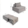 4 em 1 Poltrona, Puff, Chaise e Cama Ares Bege Estofama - 6
