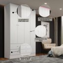 Ver imagem 5 de Guarda Roupa Casal Astro 4 Portas 2 Gavetas Branco - Thb Móveis
