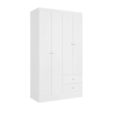 Guarda Roupa Casal Astro 4 Portas 2 Gavetas Branco - Thb Móveis