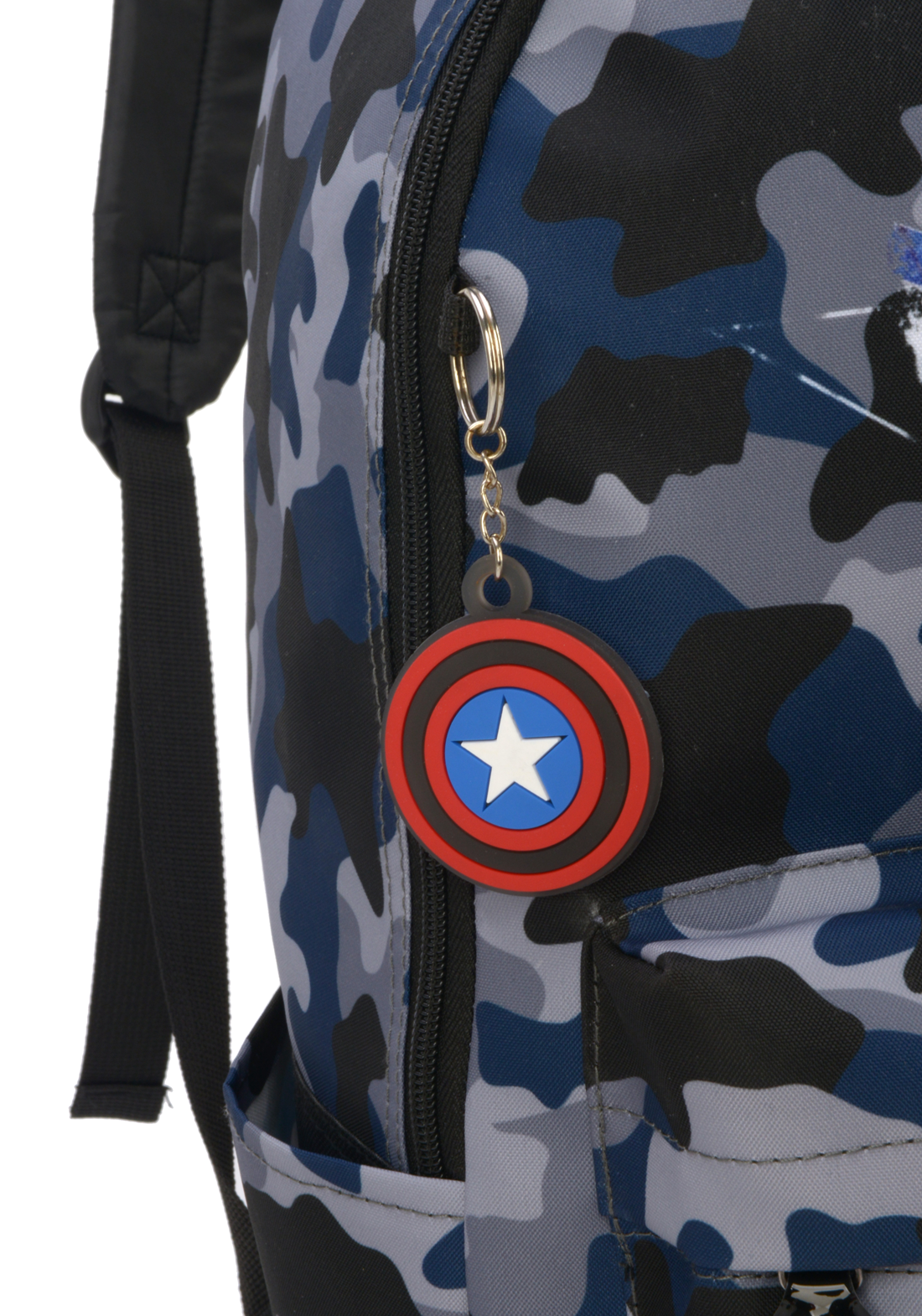 Mochila Costas Juvenil Capitão America Marvel Camuflada:azul - 5