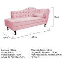 Ver imagem 5 de Kit Diva Recamier Diana 140cm Lado Esquerdo e 01 Poltrona Classic Suede - Doce Sonho Móveis RECAMIER