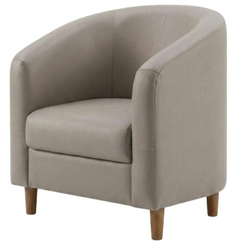 Poltrona Decorativa Aura Pes Madeira Courino Tcs 726 Moll