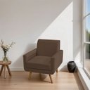 Ver imagem 2 de Poltrona Panamá Ergonomica Veludo D26 - Meu Estofado:marrom Cookiee
