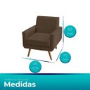 Ver imagem 3 de Poltrona Panamá Ergonomica Veludo D26 - Meu Estofado:marrom Cookiee