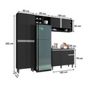 Ver imagem 2 de Cozinha Compacta Vanessa 230cm Preto Ajl Móveis