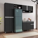 Ver imagem 1 de Cozinha Compacta Vanessa 230cm Preto Ajl Móveis
