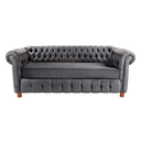 Ver imagem 2 de Sofá Chesterfield Capitone Luis XV Suede Cinza Chumbo 1,80M / Decoracao , sala tv estar, recepção