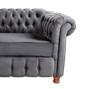 Ver imagem 1 de Sofá Chesterfield Capitone Luis XV Suede Cinza Chumbo 1,80M / Decoracao , sala tv estar, recepção