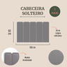Cabeceira Solteiro Modulada Arredondada Cama Box Suede Cinza - 2