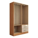 Ver imagem 5 de Guarda-roupa Solteiro Paraná 4 Portas 2 Gavetas com Espelho Cinamomo/off White - Panorama Móveis